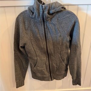 Lululemon Sz 2 Dark Gray Heathered Zip-Up Hoodie